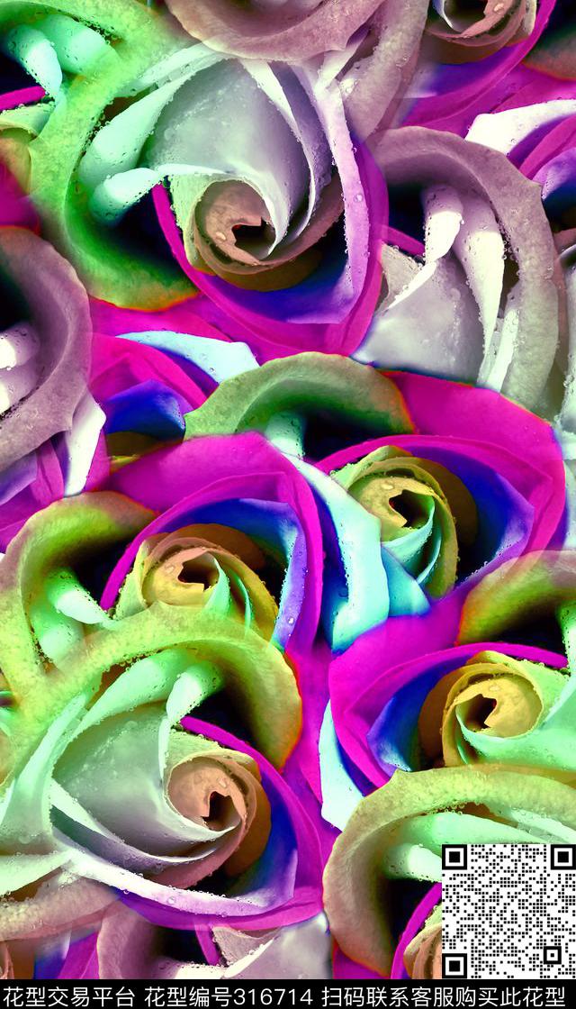 花卉数码印花华亿平台下载（图片编号: 316714） - 瓦栏（Walan）