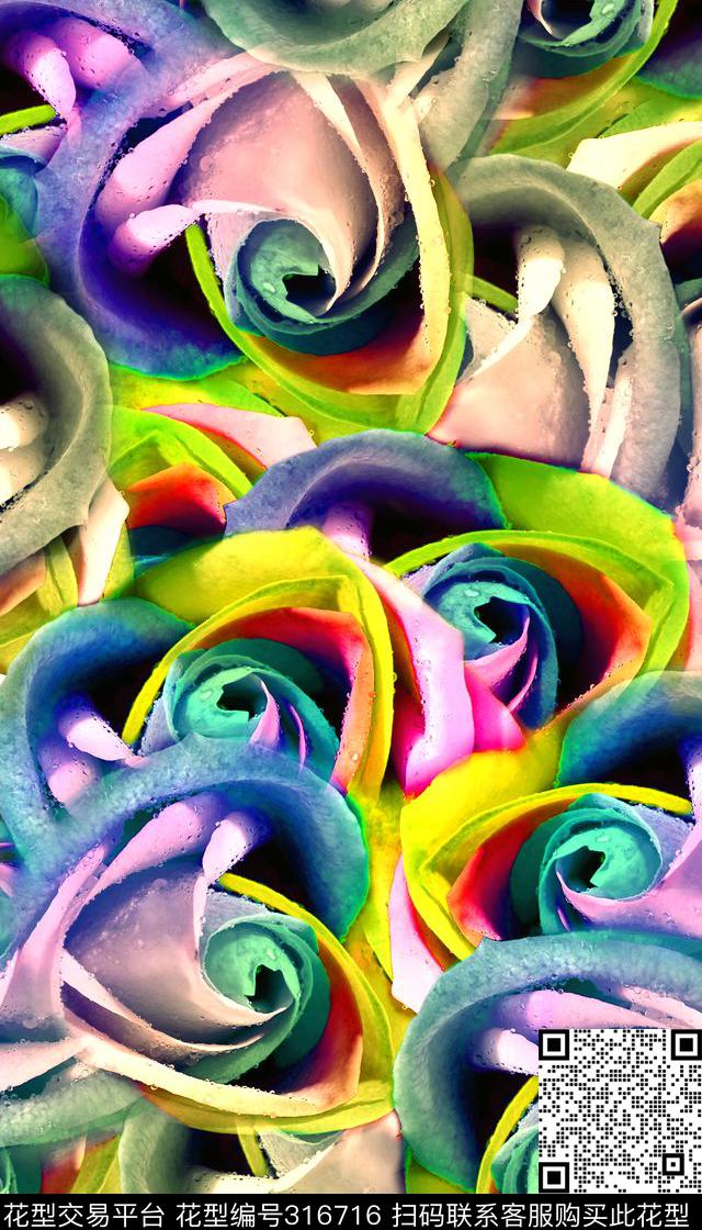 花卉数码印花华亿平台下载（图片编号: 316716） - 瓦栏（Walan）