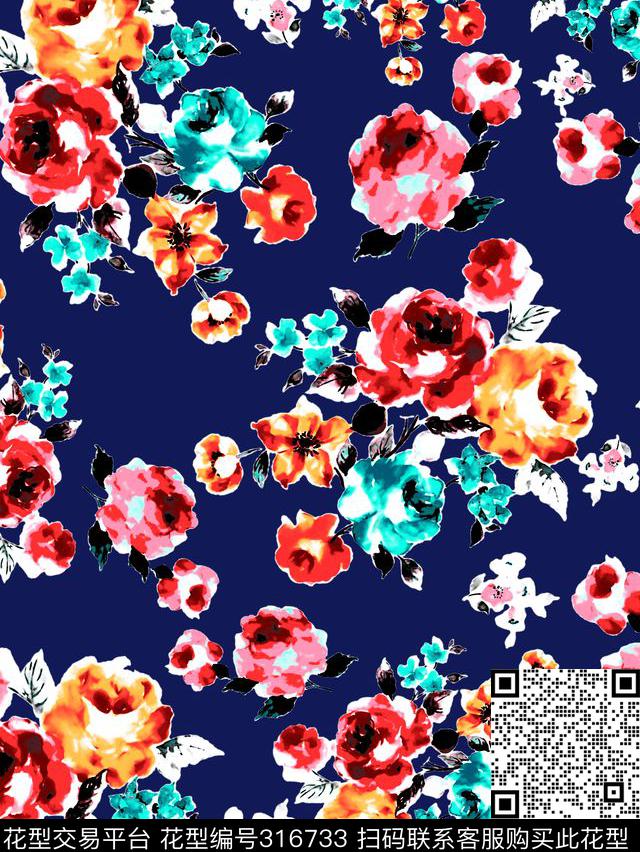 传统★花朵图案传统印花华亿平台下载（图片编号: 316733） - 瓦栏（Walan）