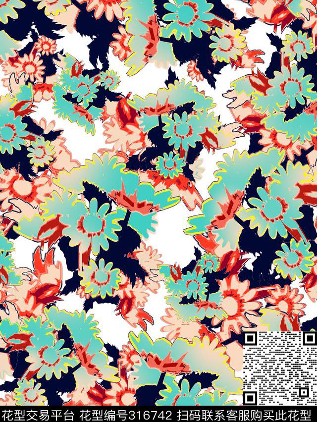 传统★花朵图案传统印花华亿平台下载（图片编号: 316742） - 瓦栏（Walan）