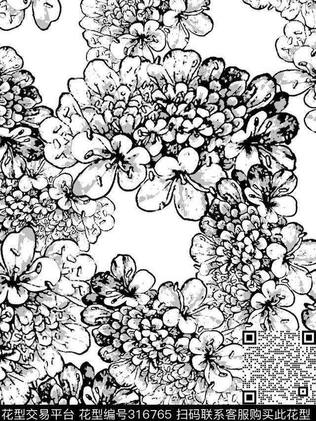 传统★花朵图案传统印花华亿平台下载（图片编号: 316765） - 瓦栏（Walan）