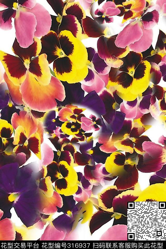 花卉女装泳装数码印花华亿平台下载（图片编号: 316937） - 瓦栏（Walan）