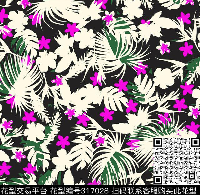 水墨风花卉传统印花华亿平台下载（图片编号: 317028） - 瓦栏（Walan）