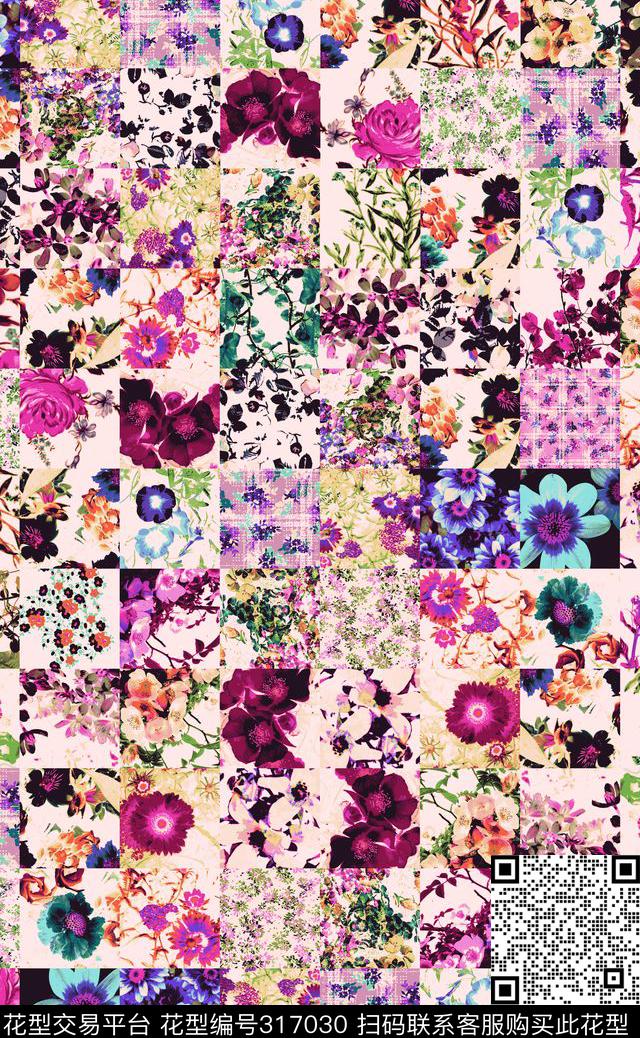 花卉抽象小碎花传统印花华亿平台下载（图片编号: 317030） - 瓦栏（Walan）