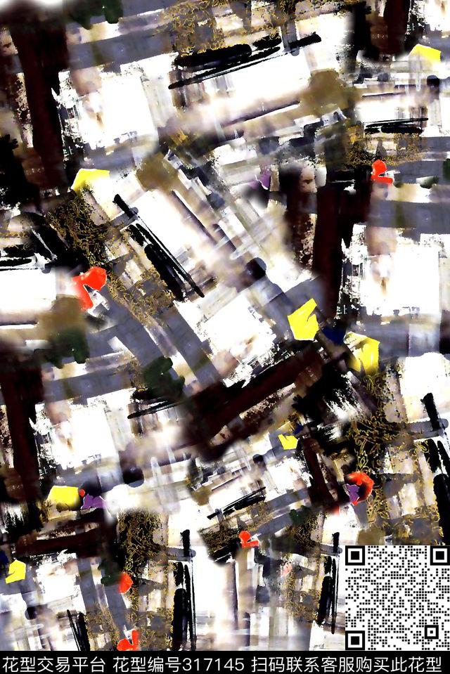 数码★抽象图案数码印花华亿平台下载（图片编号: 317145） - 瓦栏（Walan）
