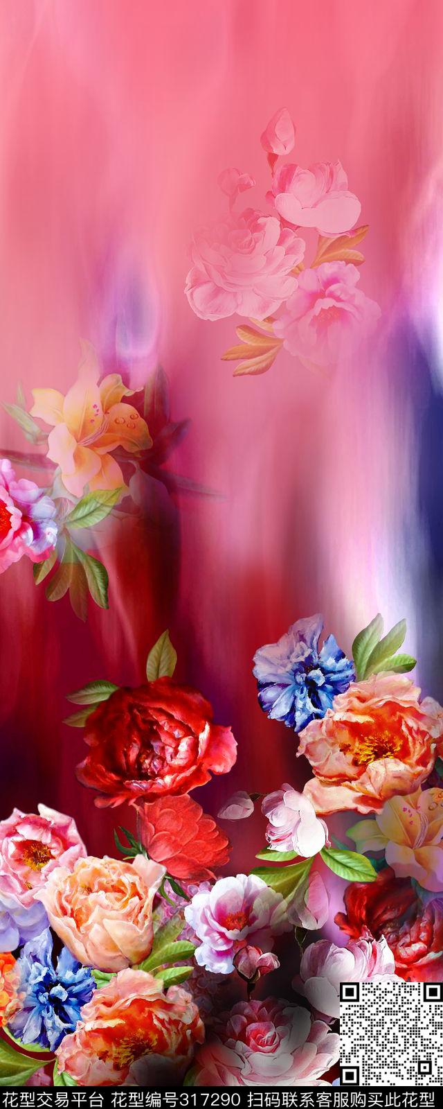 围巾丝巾数码印花华亿平台下载（图片编号: 317290） - 瓦栏（Walan）