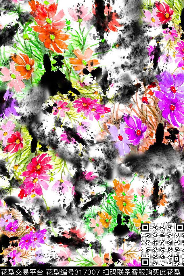 数码★花卉图案数码印花华亿平台下载（图片编号: 317307） - 瓦栏（Walan）