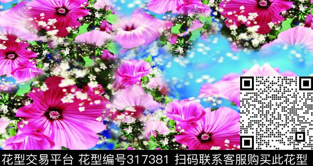花卉数码印花华亿平台下载（图片编号: 317381） - 瓦栏（Walan）