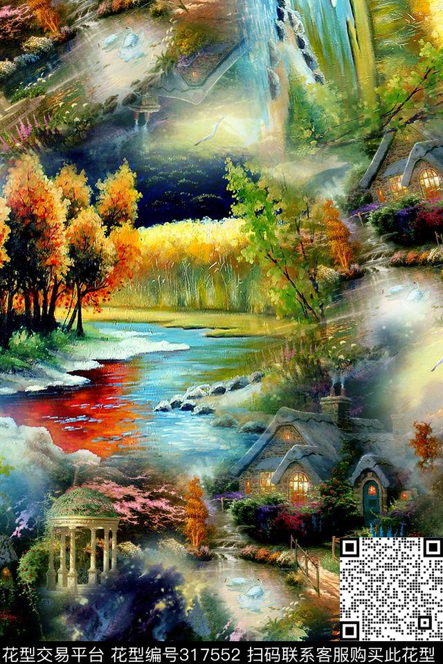 抽象数码印花华亿平台下载（图片编号: 317552） - 瓦栏（Walan）