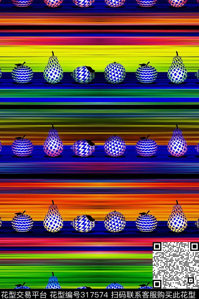 条纹泳装3D立体数码印花华亿平台下载（图片编号: 317574） - 瓦栏（Walan）