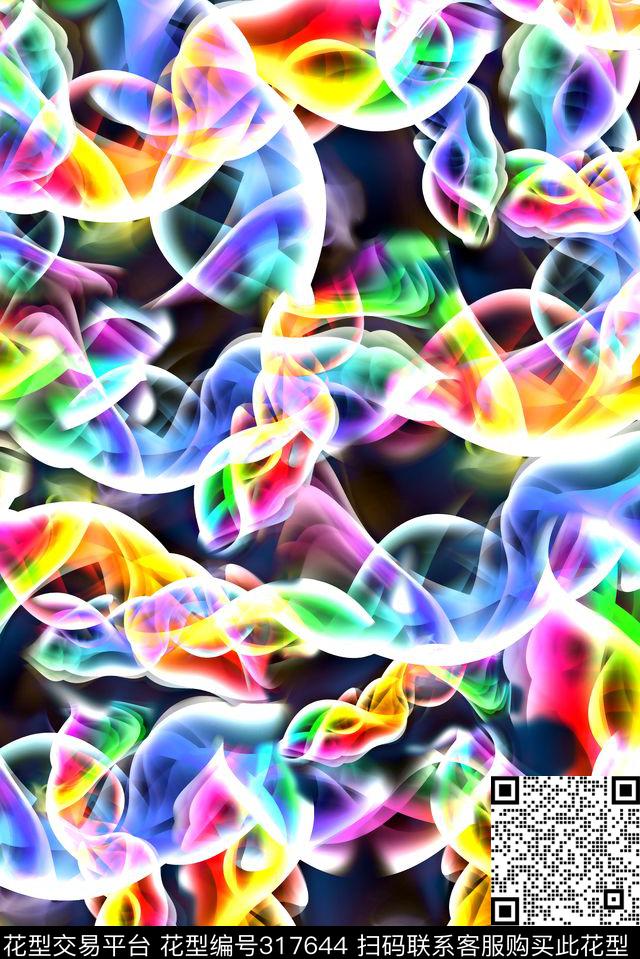 数码★抽象图案数码印花华亿平台下载（图片编号: 317644） - 瓦栏（Walan）