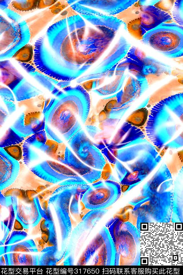 数码★抽象图案数码印花华亿平台下载（图片编号: 317650） - 瓦栏（Walan）