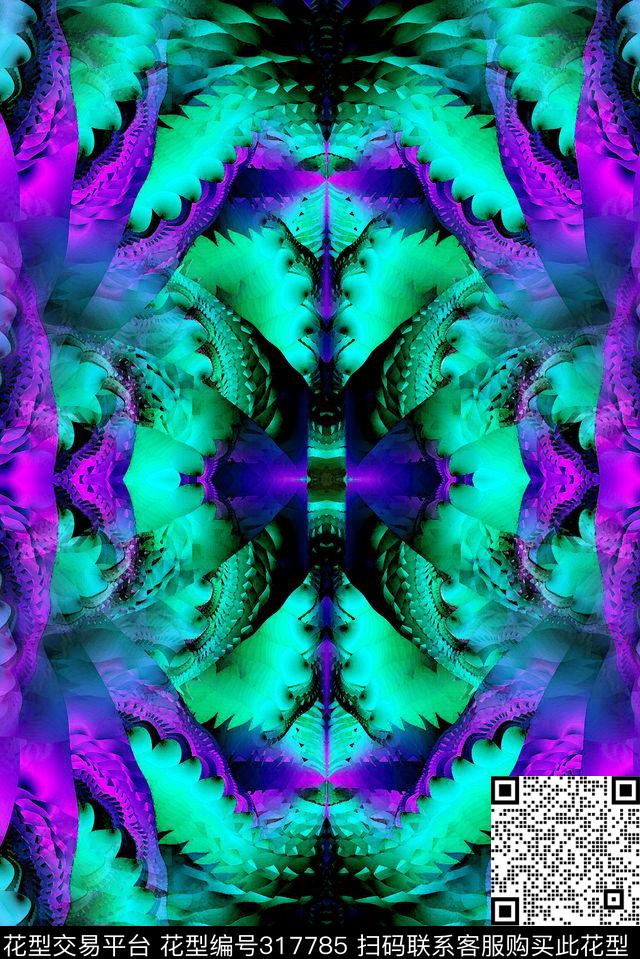 抽象分形艺术数码印花华亿平台下载（图片编号: 317785） - 瓦栏（Walan）