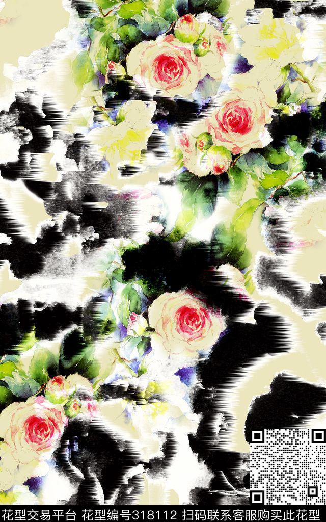 花卉花朵数码印花华亿平台下载（图片编号: 318112） - 瓦栏（Walan）