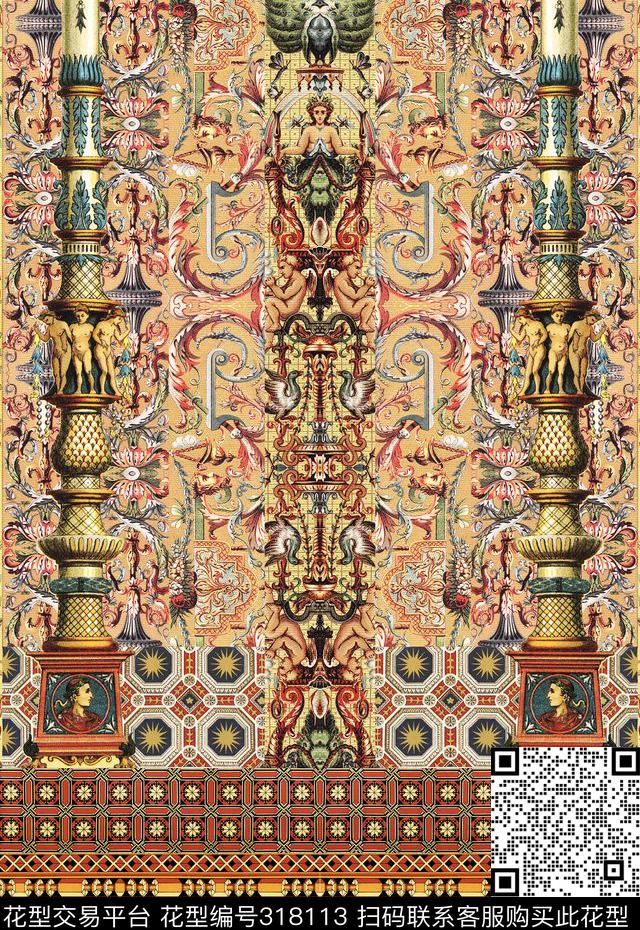 休闲怀旧写实数码印花华亿平台下载（图片编号: 318113） - 瓦栏（Walan）