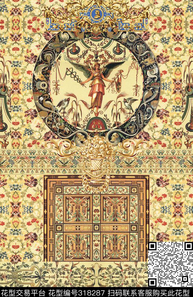 休闲怀旧写实数码印花华亿平台下载（图片编号: 318287） - 瓦栏（Walan）