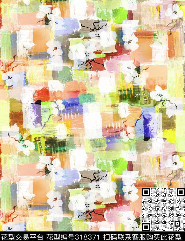 2几何抽象类数码印花华亿平台下载（图片编号: 318371） - 瓦栏（Walan）