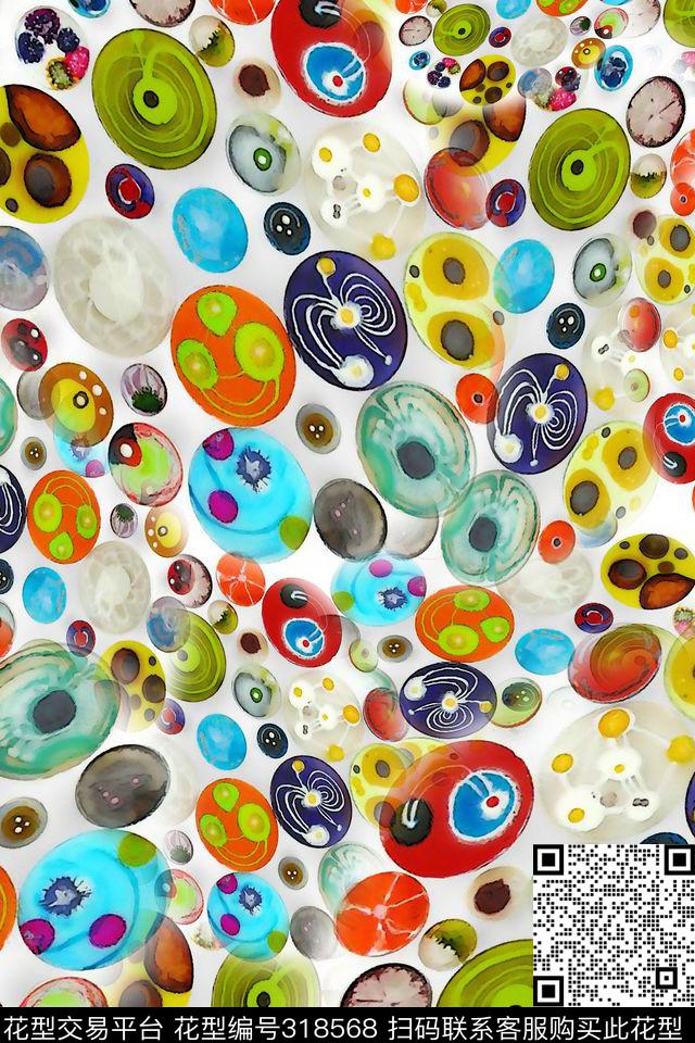 数码★抽象图案数码印花华亿平台下载（图片编号: 318568） - 瓦栏（Walan）