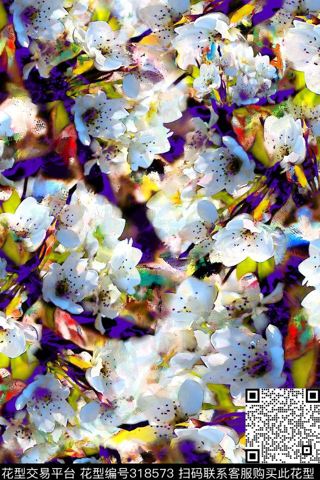 数码★花卉图案数码印花华亿平台下载（图片编号: 318573） - 瓦栏（Walan）