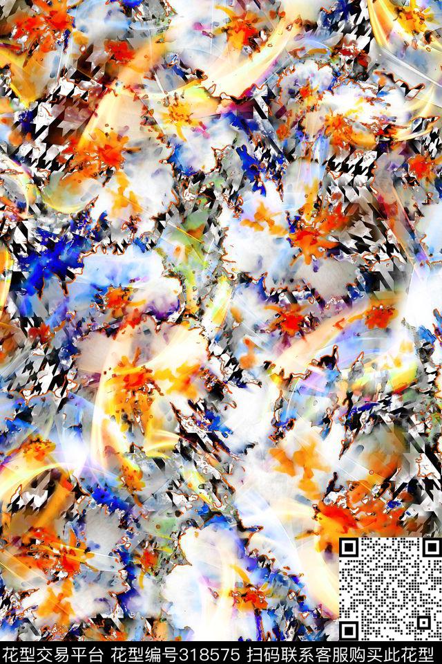 数码★花卉图案数码印花华亿平台下载（图片编号: 318575） - 瓦栏（Walan）