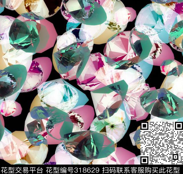 钻石珠宝类数码印花华亿平台下载（图片编号: 318629） - 瓦栏（Walan）