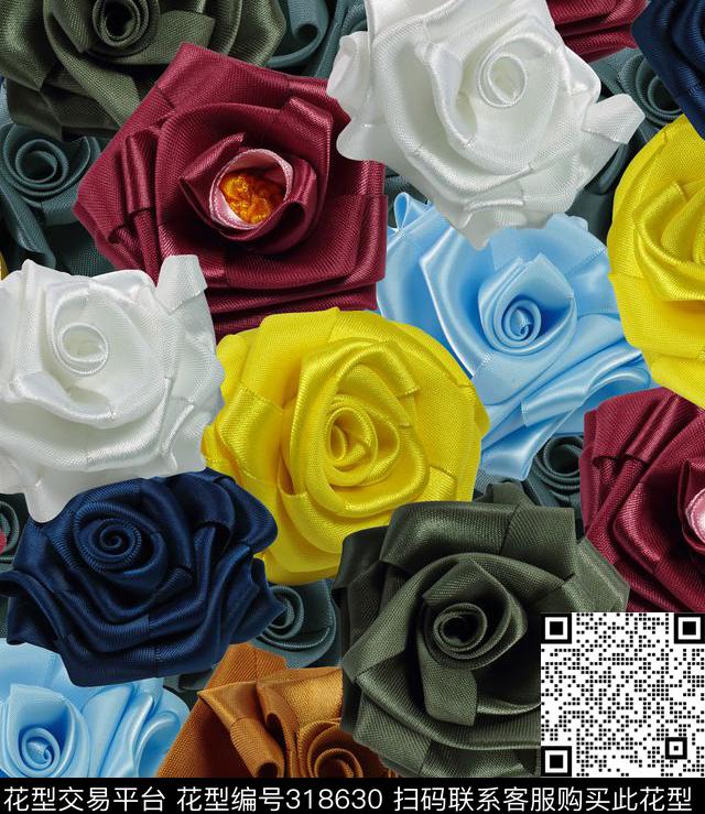 布艺花卉潘神花卉类数码印花华亿平台下载（图片编号: 318630） - 瓦栏（Walan）