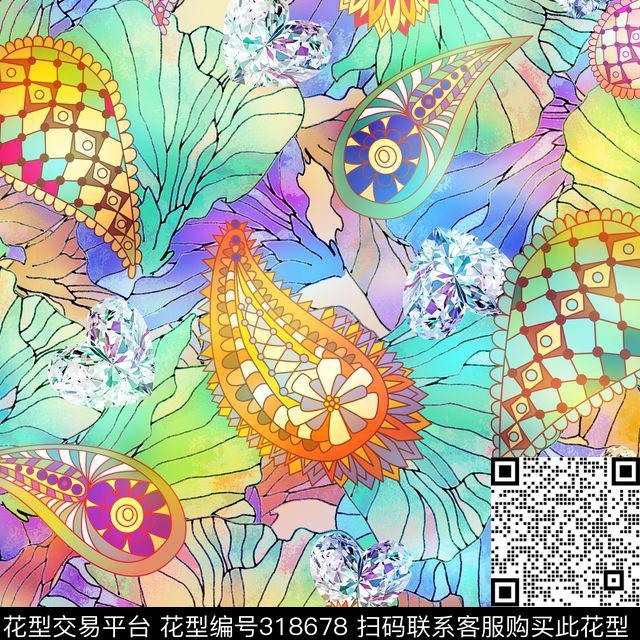 民族风数码印花华亿平台下载（图片编号: 318678） - 瓦栏（Walan）