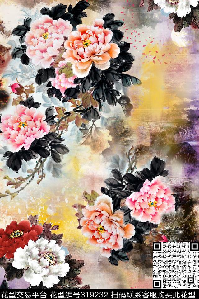 花卉数码印花华亿平台下载（图片编号: 319232） - 瓦栏（Walan）