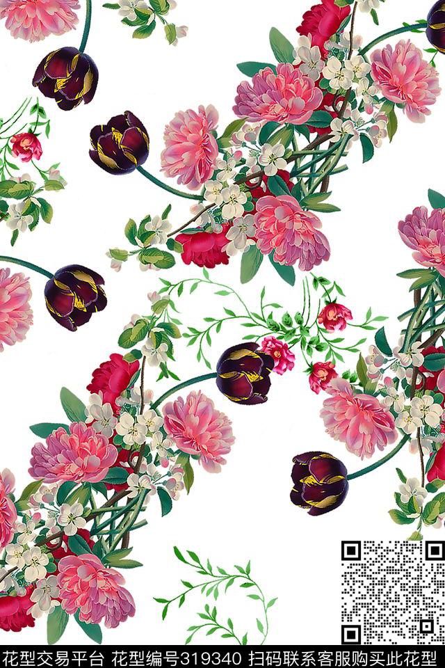 花卉女装泳装数码印花华亿平台下载（图片编号: 319340） - 瓦栏（Walan）