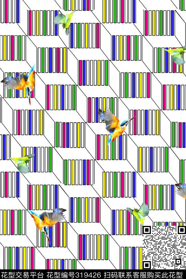 休闲抽象几何数码印花华亿平台下载（图片编号: 319426） - 瓦栏（Walan）