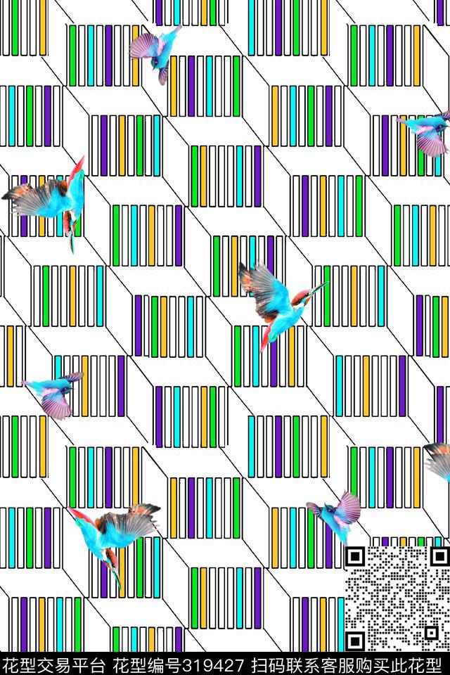 休闲抽象几何数码印花华亿平台下载（图片编号: 319427） - 瓦栏（Walan）