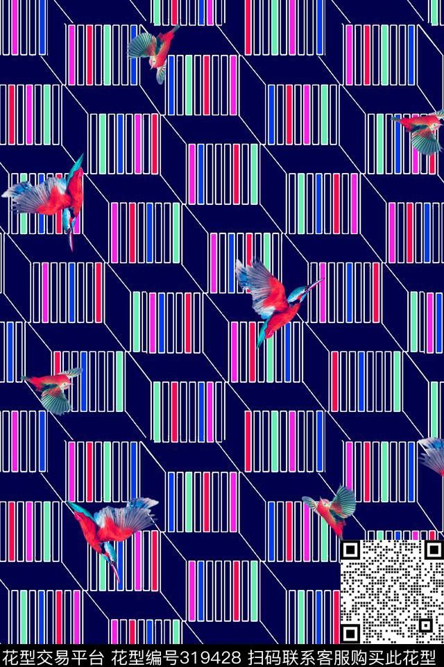 休闲抽象几何数码印花华亿平台下载（图片编号: 319428） - 瓦栏（Walan）