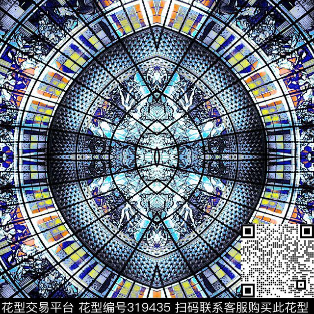 时尚纹样建筑窗花una数码印花华亿平台下载（图片编号: 319435） - 瓦栏（Walan）