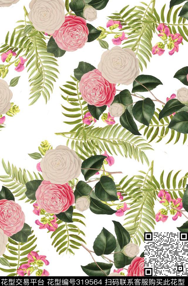 花卉热带女装数码印花华亿平台下载（图片编号: 319564） - 瓦栏（Walan）