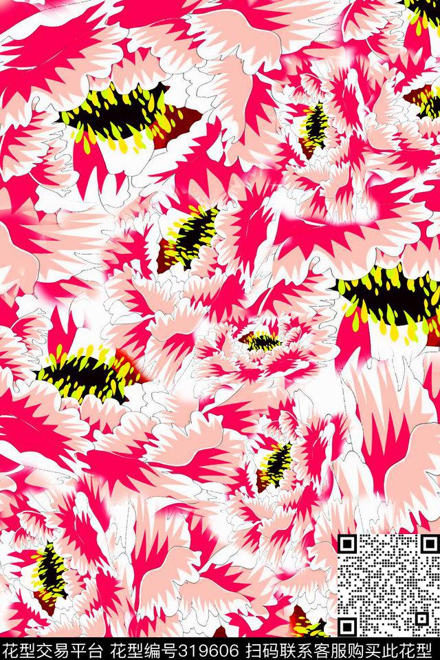 数码★花卉图案数码印花华亿平台下载（图片编号: 319606） - 瓦栏（Walan）