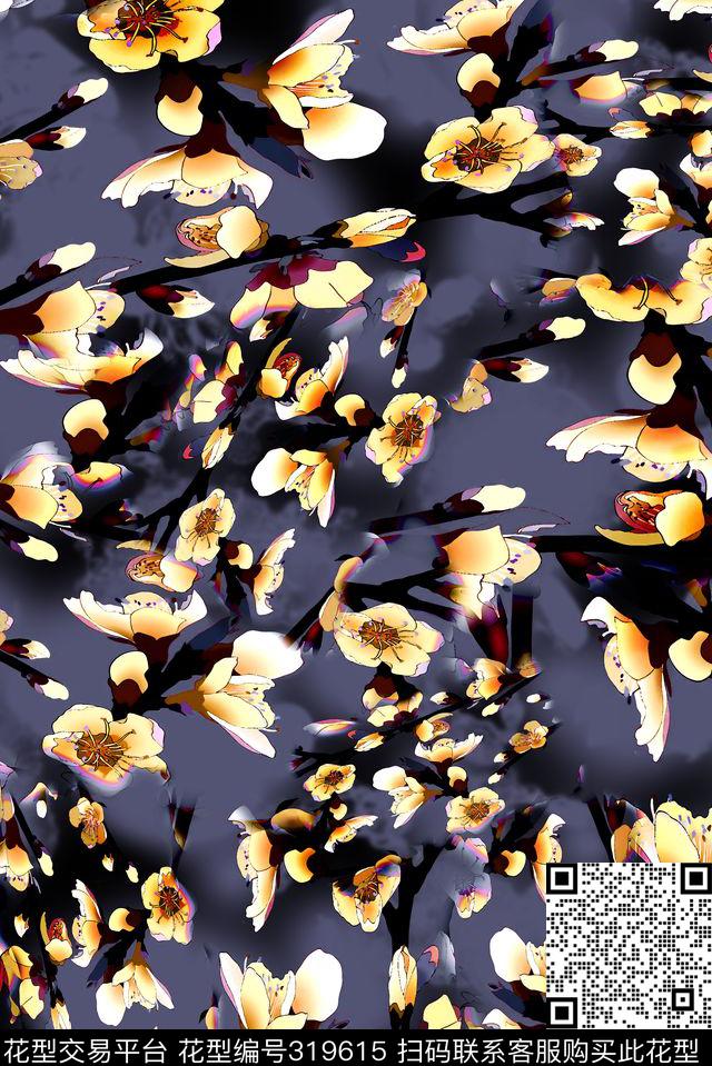 数码★花卉图案数码印花华亿平台下载（图片编号: 319615） - 瓦栏（Walan）