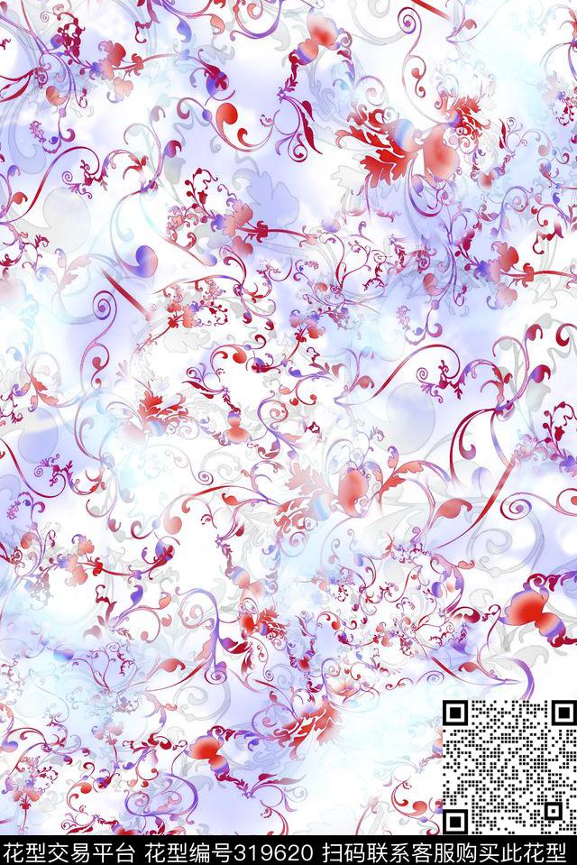 数码★花卉图案数码印花华亿平台下载（图片编号: 319620） - 瓦栏（Walan）