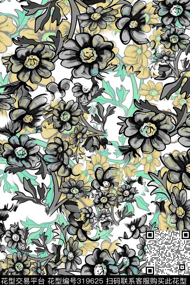 传统★花朵图案传统印花华亿平台下载（图片编号: 319625） - 瓦栏（Walan）