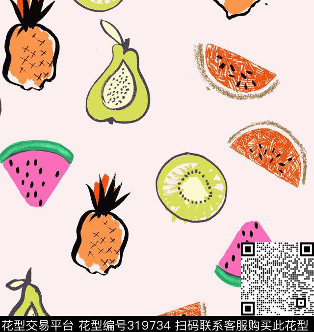 甜美清新水果清爽传统印花华亿平台下载（图片编号: 319734） - 瓦栏（Walan）