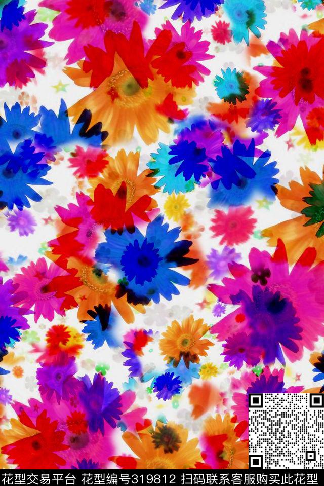 数码★花卉图案数码印花华亿平台下载（图片编号: 319812） - 瓦栏（Walan）