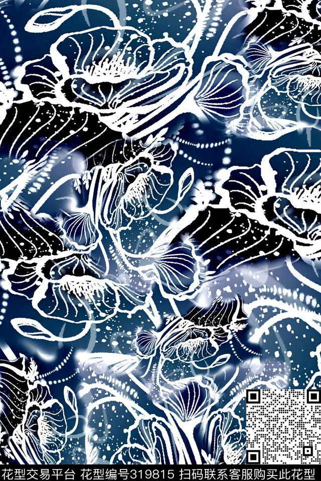 数码★抽象图案数码印花华亿平台下载（图片编号: 319815） - 瓦栏（Walan）