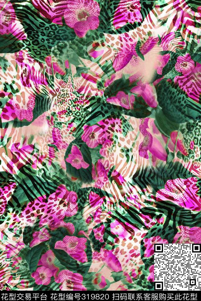 数码★花卉图案数码印花华亿平台下载（图片编号: 319820） - 瓦栏（Walan）