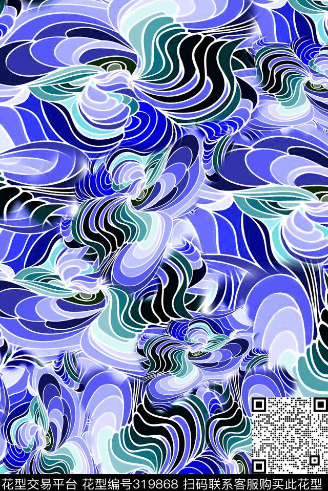 数码★抽象图案传统印花华亿平台下载（图片编号: 319868） - 瓦栏（Walan）