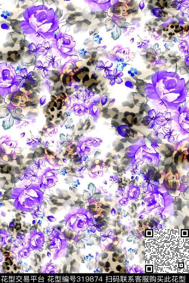 数码★花卉图案数码印花华亿平台下载（图片编号: 319874） - 瓦栏（Walan）