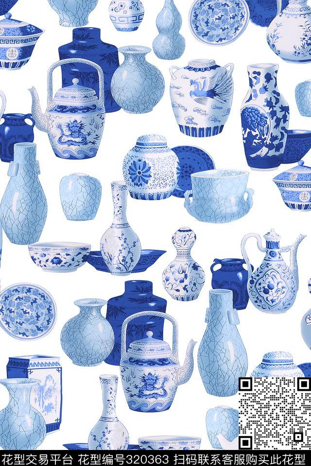 格子几何数码印花华亿平台下载（图片编号: 320363） - 瓦栏（Walan）