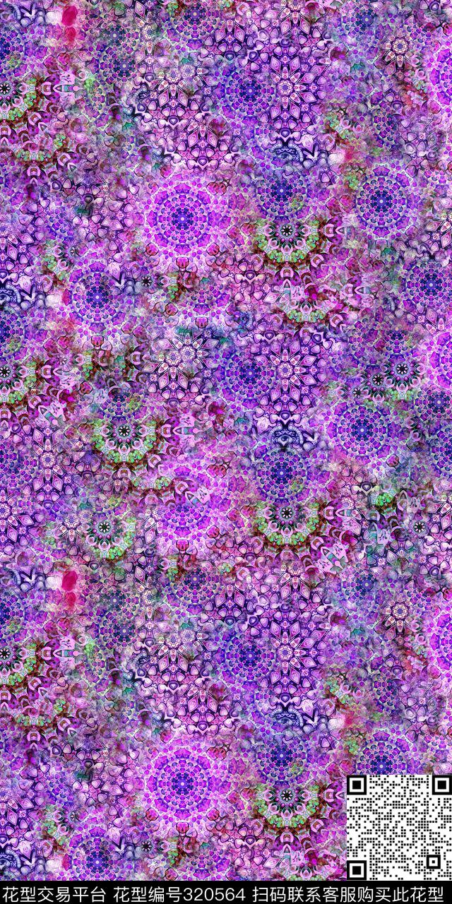 欧式纹样欧美数码印花华亿平台下载（图片编号: 320564） - 瓦栏（Walan）