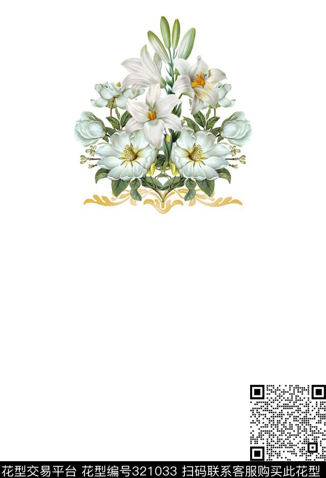 花卉定位奢华数码印花华亿平台下载（图片编号: 321033） - 瓦栏（Walan）