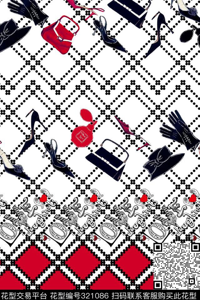 格子几何奢侈用品数码印花华亿平台下载（图片编号: 321086） - 瓦栏（Walan）