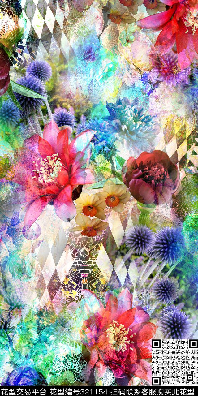 花卉数码印花华亿平台下载（图片编号: 321154） - 瓦栏（Walan）
