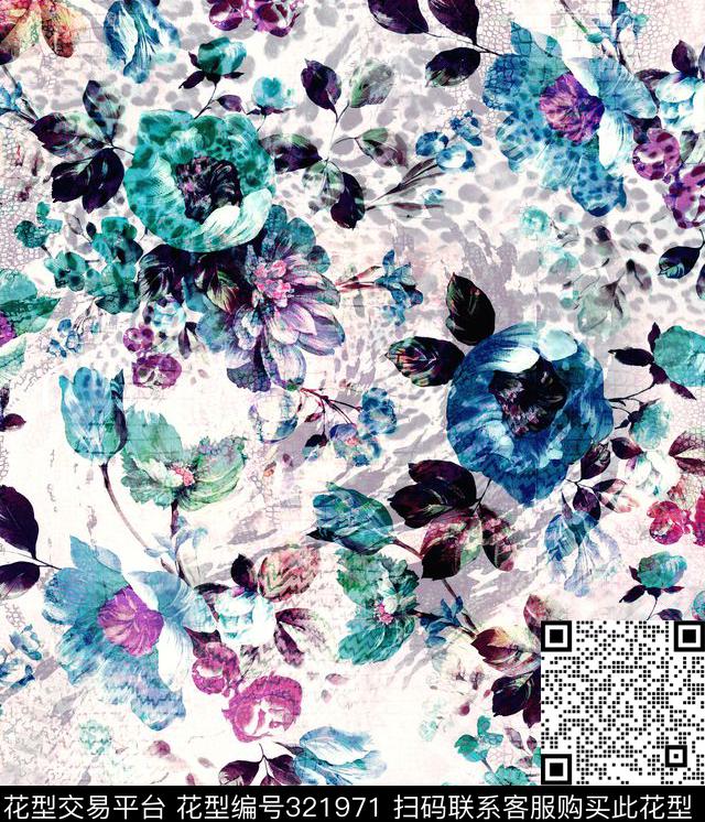潘神花卉类数码印花华亿平台下载（图片编号: 321971） - 瓦栏（Walan）
